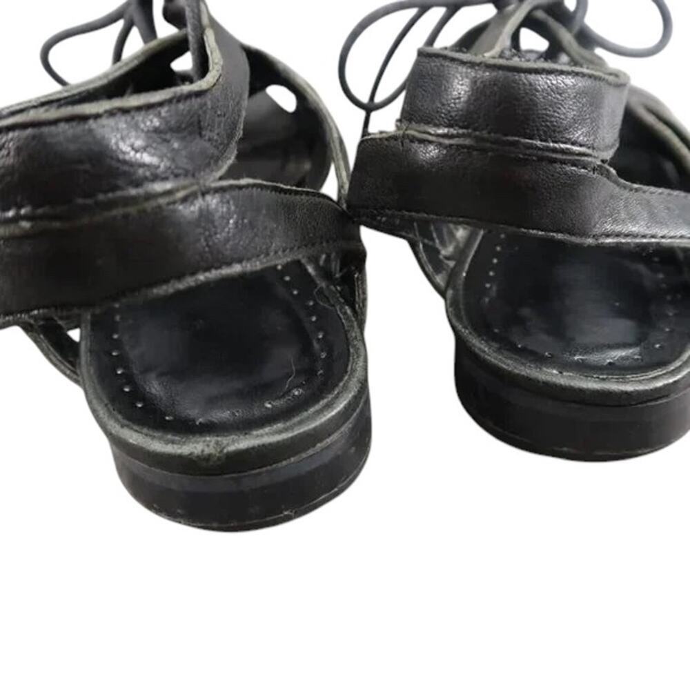 Vaneli Shoes Womens 9 Sandal Gladiator Leather Lace Up Flats Fashion Black Boho - Picture 14 of 15